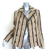 Christian Dior Striped Boucle Tweed Double Breasted Jacket Beige/Black Size US 4