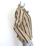 Christian Dior Striped Boucle Tweed Double Breasted Jacket Beige/Black Size US 4