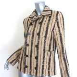 Christian Dior Striped Boucle Tweed Double Breasted Jacket Beige/Black Size US 4