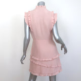 Sandro Girly Ruffle-Trimmed Mini Dress Rose Pink Size 2 NEW