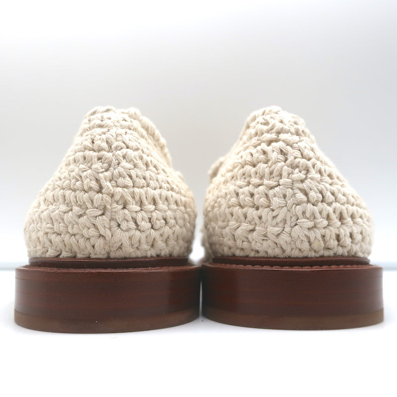 Chloe Kalya Crochet Loafers Ivory Size 38 Slip-On Flats NEW