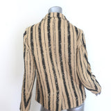 Christian Dior Striped Boucle Tweed Double Breasted Jacket Beige/Black Size US 4