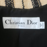 Christian Dior Striped Boucle Tweed Double Breasted Jacket Beige/Black Size US 4
