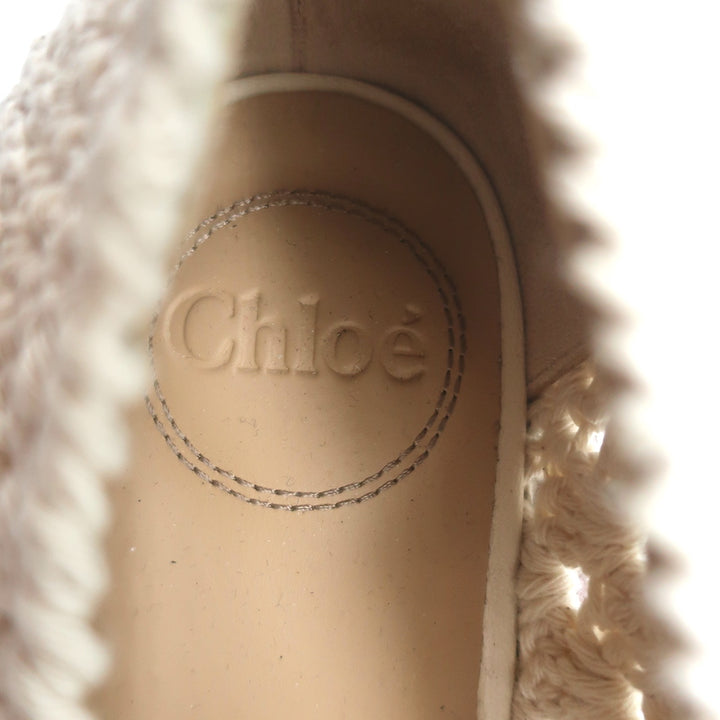 Chloe Kalya Crochet Loafers Ivory Size 38 Slip-On Flats NEW