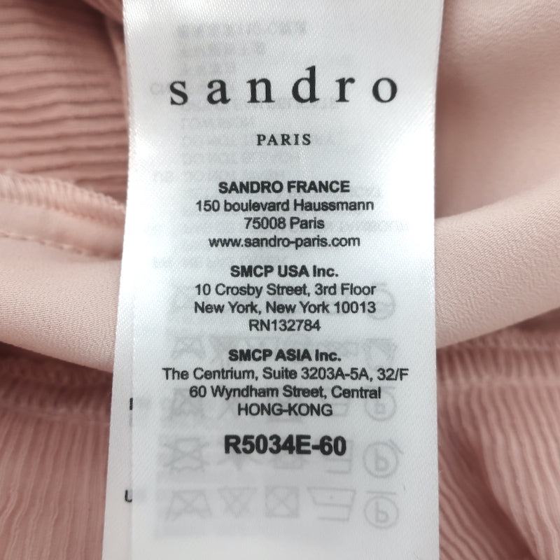 Sandro Girly Ruffle-Trimmed Mini Dress Rose Pink Size 2 NEW