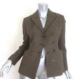 Christian Dior Houndstooth Double Breasted Bar Jacket Brown/Black Wool Size 38