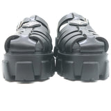 Prada Monolith Platform Fisherman Sandals Black Rubber Size 37
