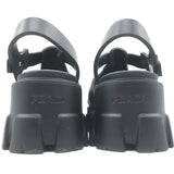 Prada Monolith Platform Fisherman Sandals Black Rubber Size 37