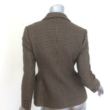 Christian Dior Houndstooth Double Breasted Bar Jacket Brown/Black Wool Size 38