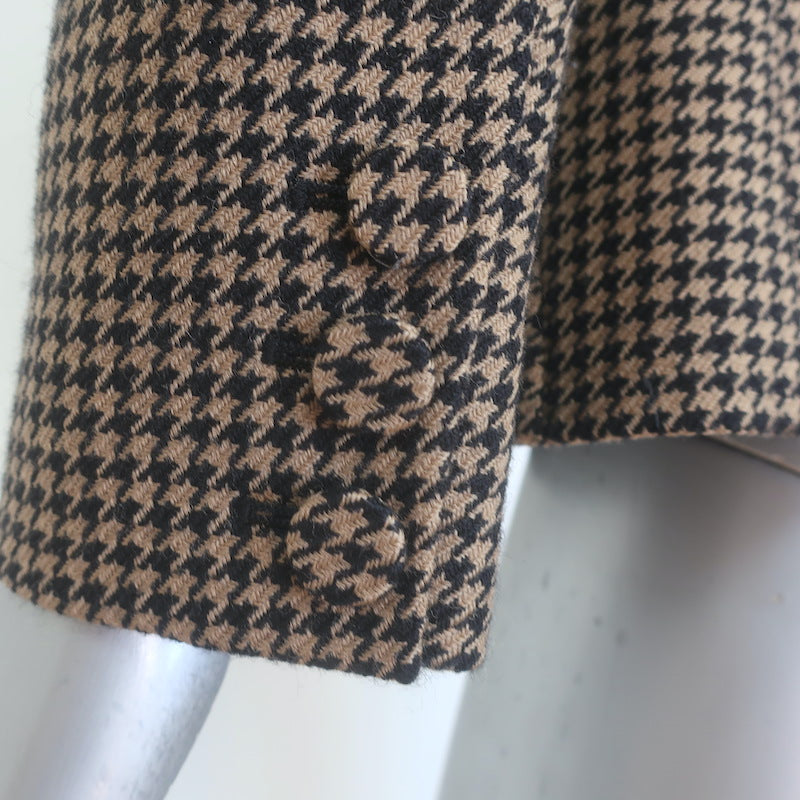 Christian Dior Houndstooth Double Breasted Bar Jacket Brown/Black Wool Size 38