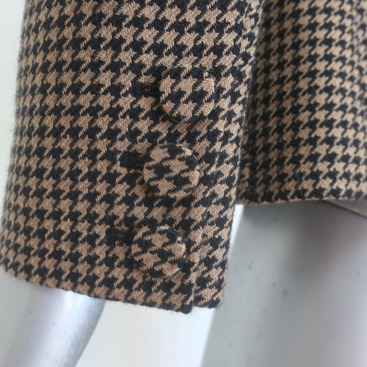 Christian Dior Houndstooth Double Breasted Bar Jacket Brown/Black Wool Size 38