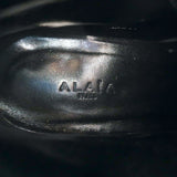 Alaia Studded Buckled Strap Ankle Boots Navy Suede Size 39