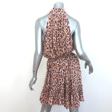 Zimmermann Super Eight Leopard Print Belted Mini Dress Beige Silk Size 2