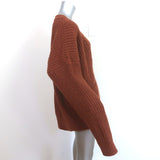 Doen Oversize Cardigan Adelia Rust Brown Ribbed Alpaca-Blend Size Large