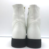 Chanel 22B CC Cap Toe Bicolor Stretch Leather Ankle Boots Cream/Black Size 37.5