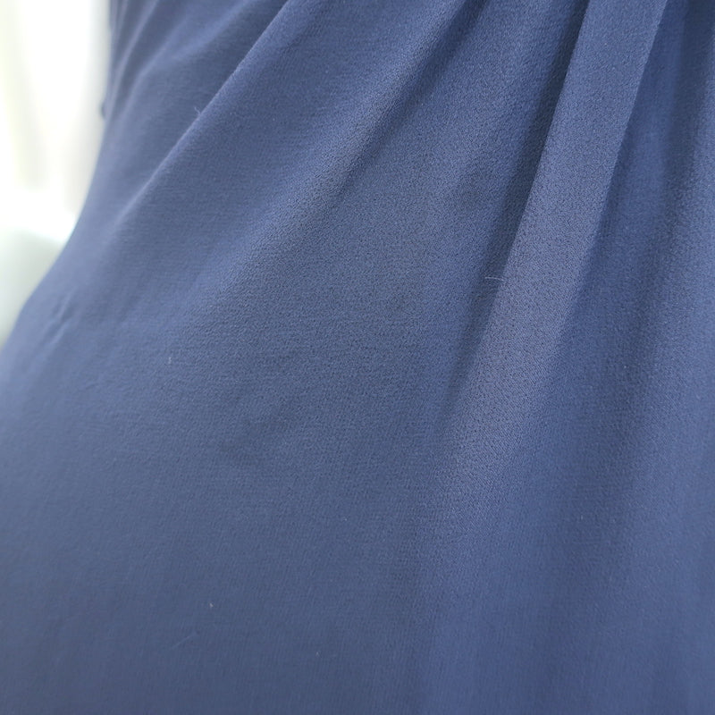 Carolina Herrera Strapless Mini Dress Navy Silk Chiffon Size 2