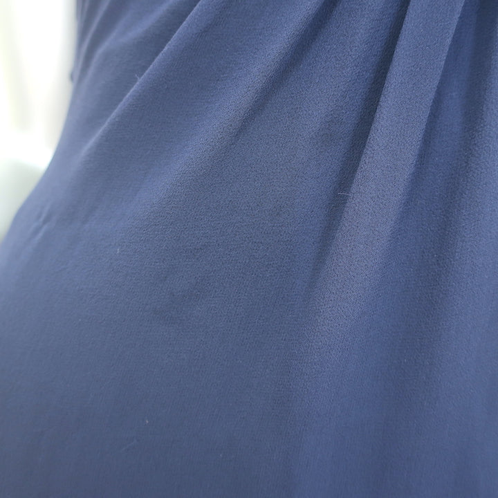 Carolina Herrera Strapless Mini Dress Navy Silk Chiffon Size 2