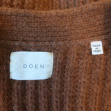 Doen Oversize Cardigan Adelia Rust Brown Ribbed Alpaca-Blend Size Large
