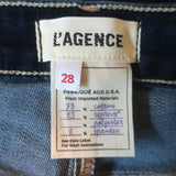 L'Agence Ruth High Rise Straight Leg Jeans Dark Indigo Stretch Denim Size 28