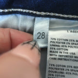 L'Agence Ruth High Rise Straight Leg Jeans Dark Indigo Stretch Denim Size 28