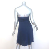 Carolina Herrera Strapless Mini Dress Navy Silk Chiffon Size 2