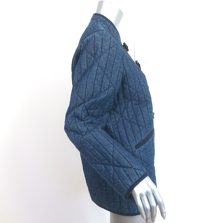 Doen Parker Toggle Jacket Blue Quilted Denim Size Medium