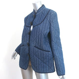 Doen Parker Toggle Jacket Blue Quilted Denim Size Medium