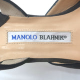 Manolo Blahnik Carolyne 50 Jeweled Slingback Pumps Dark Gray Suede Size 38.5 NEW