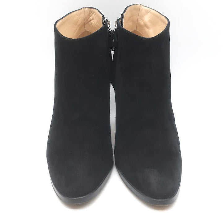 Manolo Blahnik Brusta High Heel Booties Black Suede Size 38.5