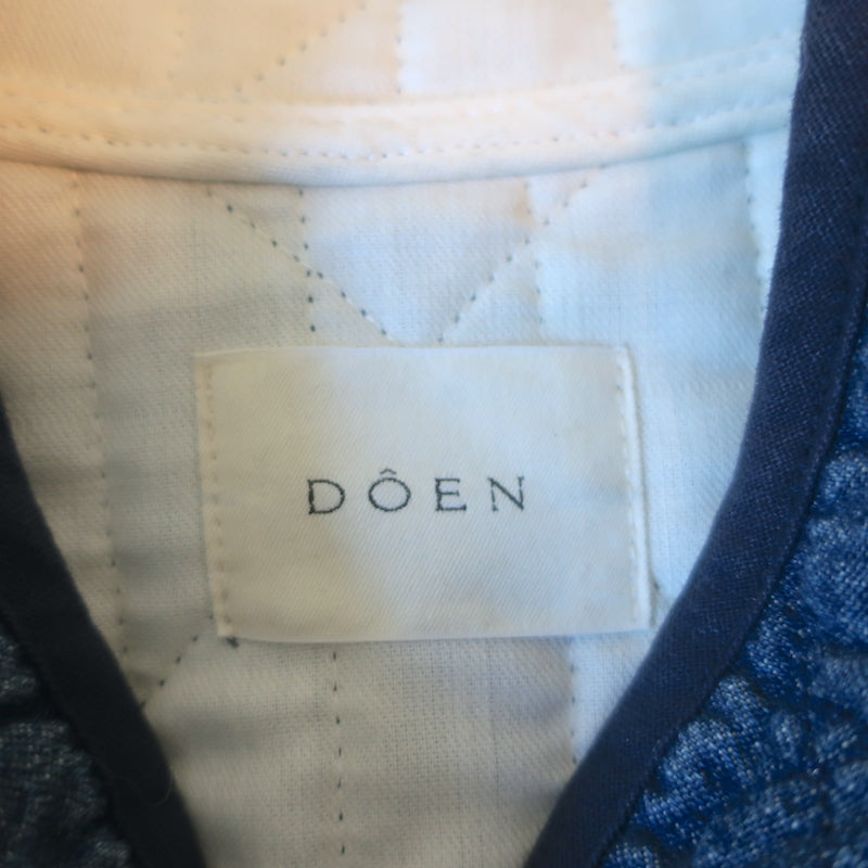 Doen Parker Toggle Jacket Blue Quilted Denim Size Medium