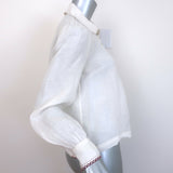 Isabel Marant Etoile Daloa Collared Blouse Cream Linen Size 38 Long Sleeve Top