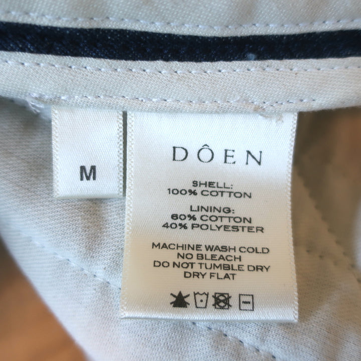 Doen Parker Toggle Jacket Blue Quilted Denim Size Medium