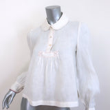 Isabel Marant Etoile Daloa Collared Blouse Cream Linen Size 38 Long Sleeve Top