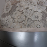 Valentino Bustier Top Cream Lace & Ruffle-Trim Ruched Silk Size US 2