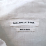 Isabel Marant Etoile Daloa Collared Blouse Cream Linen Size 38 Long Sleeve Top