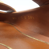 Valentino Roman Stud Ankle Strap Flats Brown Leather Size 38.5 NEW