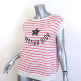 Christian Dior Dioriviera Striped Linen Sleeveless Top White/Pink Size Medium