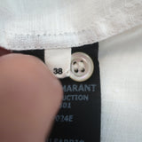 Isabel Marant Etoile Daloa Collared Blouse Cream Linen Size 38 Long Sleeve Top