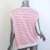 Christian Dior Dioriviera Striped Linen Sleeveless Top White/Pink Size Medium