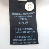 Isabel Marant Etoile Daloa Collared Blouse Cream Linen Size 38 Long Sleeve Top