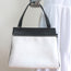 Celine Bi-Color Edge Medium Shoulder Bag White Grained & Black Leather