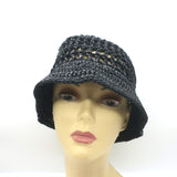 Prada Raffia Bucket Hat Black Size Small