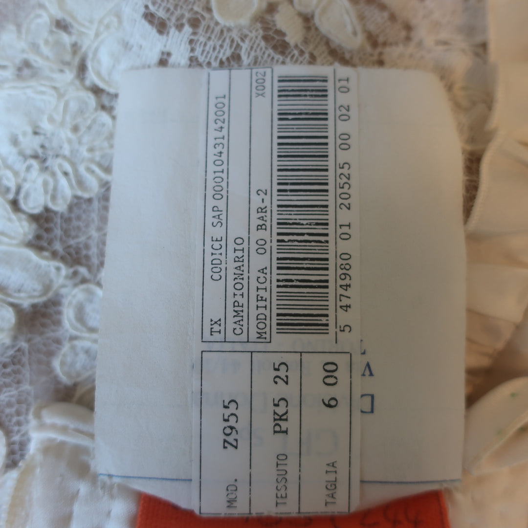 Valentino Bustier Top Cream Lace &amp; Ruffle-Trim Ruched Silk Size US 2