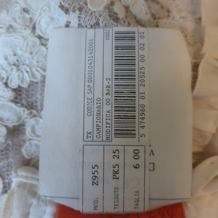 Valentino Bustier Top Cream Lace &amp; Ruffle-Trim Ruched Silk Size US 2