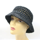 Prada Raffia Bucket Hat Black Size Small