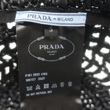 Prada Raffia Bucket Hat Black Size Small