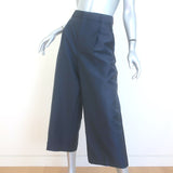 Christian Dior Grosgrain-Trimmed Cropped Wide Leg Gaucho Pants Navy Size 44
