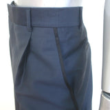 Christian Dior Grosgrain-Trimmed Cropped Wide Leg Gaucho Pants Navy Size 44