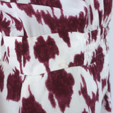 Isabel Marant Etoile Yoana Ruffle Mini Dress White/Burgundy Printed Silk Size 38