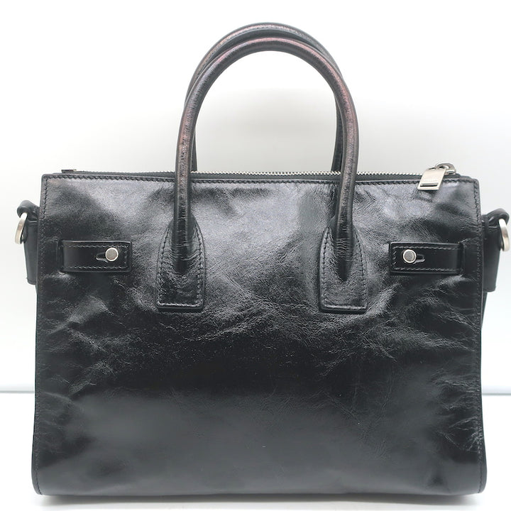 Saint Laurent Baby Sac de Jour Souple Tote Black Moroder Leather Crossbody Bag